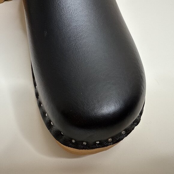 TROENTORP Johansson Swedish Clogs 38 Womens size 8 - 8.5 Black Leather Mules - Picture 9 of 15